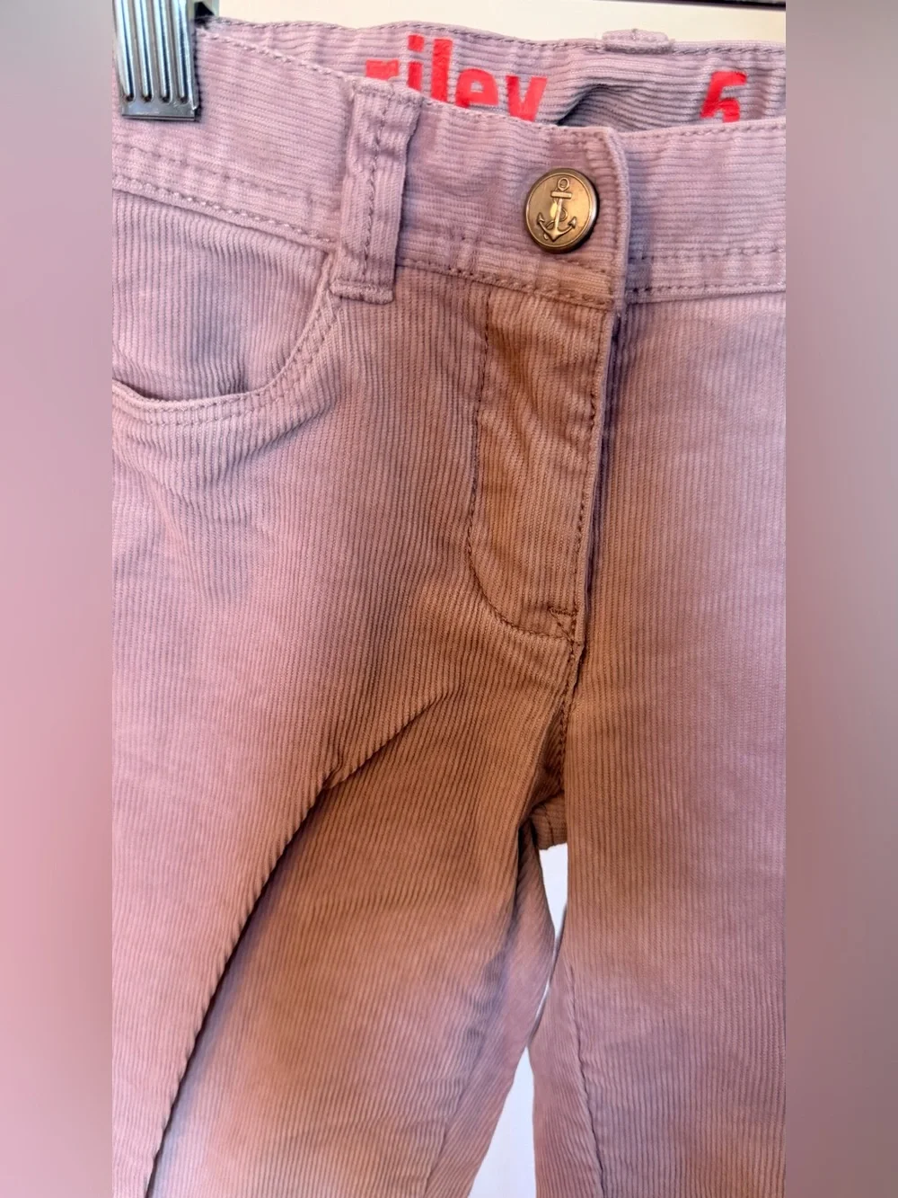 Crewcuts Girls Riley Pink Rose Corduroy Pants Size 5